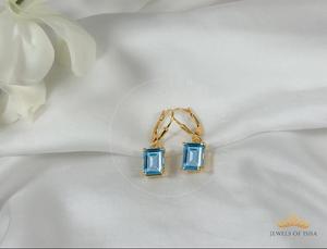 Pendientes de Botón con Cierre de Palanca, Plata de Ley 925, Chapados en Oro de 14K, Rodio, Circonita, Octágono, Joyería Elegante con Piedras Preciosas para Mujer, Regalo para Fiesta - Product Image 3