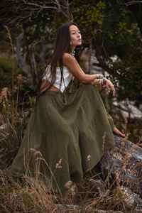 2026 <b>Top</b> Selling Boho Tiered Maxi Skirt for Women Organic Gauze Cotton Wide <b>Flowy</b> Long Skirt Comfortable Bohemian Summer Wear - Product Image 3