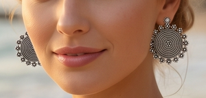 DIVYORO <b>SILVER</b> MEDALLION STUDS - Product Image 3