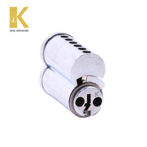 Cilindro de cerradura de puerta con logotipo personalizado disponible, latón cromado satinado, 6 pines, ranura en K, SFIC, para seguridad de puertas - Product Image 3