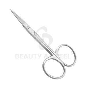 Ciseaux de manucure mats argentés de qualité supérieure avec bord droit professionnel et poignées ergonomiques larges pour une précision professionnelle en salon - Product Image 4