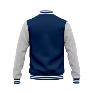Veste universitaire rouge pour homme, manches noires, col montant, boutons blancs, vêtement décontracté d'automne, en polyester et coton - Product Image 5