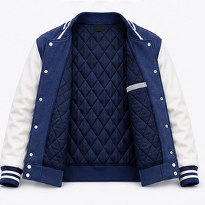 Customized Breathable Patch Baseball <b>Bomber</b> Varsity <b>Jacket</b> Hooded New Style Street Wear <b>Men's</b> Vintage Varsity College <b>Jacket</b> - Product Image 4
