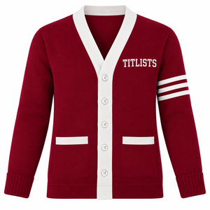 Crea tus propios suéteres de cuello en V de alta calidad con logotipos de hermandades/fraternidades/escuelas/colegios/universidades, cárdigans tejidos - Product Image 1