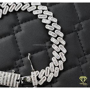 Luxury Double Row Fishbone Link Moissanite Bracelet with VVS D Color Stones Fully <b>Iced</b> <b>Out</b> Diamond Look Statement Jewelry - Product Image 4