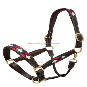 Top Horse Accessories propose une licol de polo en cuir véritable avec des accessoires en acier inoxydable, style selle anglaise, noir et marron. - Product Image 5