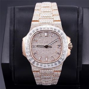 Premium Quality Moissanite Diamond <b>Watch</b> Fully <b>Iced</b> <b>Out</b> Design Fashion Luxury Wristwatch with Precision Available At Best Price - Product Image 1