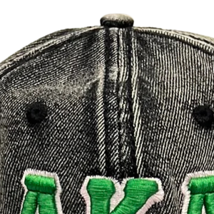 Gorra de Béisbol de Mezclilla Lavada Negra con Letra Bordada, Estilo Vintage, Ajustable, de Algodón, Moda Casual - Product Image 4