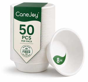 Bols en bagasse jetables, écologiques, compostables, résistants aux micro-ondes et très résistants - 100 % biodégradables, résistants à la chaleur pour le camping - Product Image 1