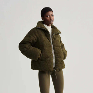 High Demand Custom <b>White</b> OEM Women's Puffer <b>Jacket</b> Faux Fur Hood Full Zip And Puffer Quilted Women's Bubble Winter Down <b>Jacket</b> - Product Image 5