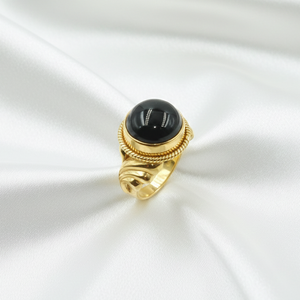 Handmade 925 Sterling <b>Silver</b> Black Onyx <b>Ring</b> Round Cabochon Gemstone Vintage <b>Statement</b> Men Women Jewelry Gift for Christmas gift - Product Image 3