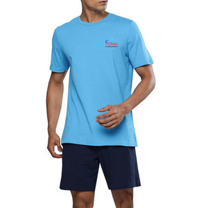 Ensemble t-shirt et short pour homme, 100 % coton, coupe slim, manches courtes, tissu respirant, en vente en ligne - Product Image 1
