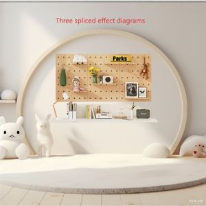 Bestseller Xiaohongshu: Pannello Forato in Legno Massello 40x60cm Stile INS, Organizzatore Decorativo a Singolo Livello - Product Image 4