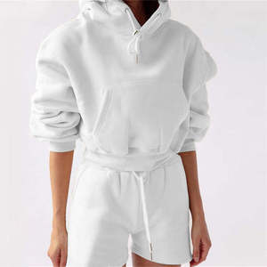 Survêtements personnalisés pour hommes et femmes, sweats à capuche épais 500 GSM 350 GSM en molleton polyester/coton brodé, et shorts amples - Product Image 5
