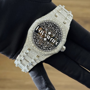 Reloj Analógico de Acero Inoxidable con Diamantes Moissanite VVS Laysware, Unisex, Personalizado, Estilo Hip Hop, Joyería de Lujo - Product Image 4