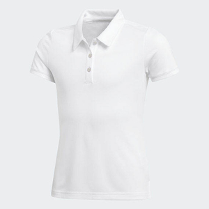 Chemise blanche pour femme à manches courtes, couleur unie, décontractée, en tissu tricoté polyester, longueur normale, séchage rapide, ODM OEM - Product Image 4