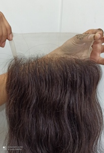 Cierre de encaje frontal 6x6 para peluca, cabello humano Remy, onda suelta, fácil de aplicar, encaje suizo, cierre de encaje HD, cabello natural - Product Image 2