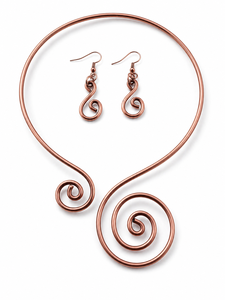 Collier en cuivre fait main LUXE SPIRAL de Antique Creations, finition dorée, motif spirale exquis, artisanat, taille personnalisable, cadeau - Product Image 1