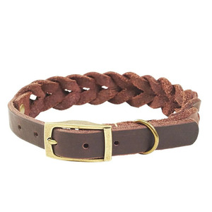 Durable <b>braided</b> pet collar offering secure fit and premium comfort for active Leather <b>Braided</b> Dogs pet Collars for sale - Product Image 5