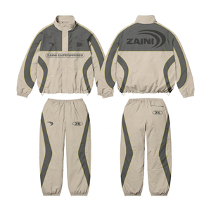 Conjunto Personalizado ZAINI para Hombre, Chaqueta Cortavientos Informal de Invierno, Tejida en Poliéster/Nailon de 300g, Transpirable, con Capucha, Paneles en Contraste Rosa y Verde - Product Image 1