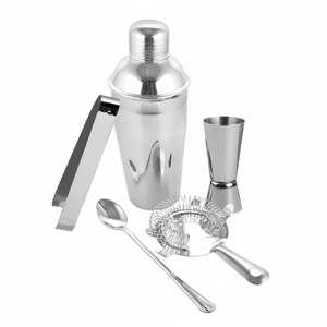 Juego de herramientas de barra de acero inoxidable Premium de 5 piezas, coctelera y bañeras de bebidas, Kit de regalo de mixología para camareros, precio al por mayor - Product Image 1