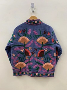 Chaqueta de Forro Polar Bordada Estilo Bohemio, Manga Larga, Cuello Mao, Estampado Floral, Talla Grande, Ropa de Otoño para Mujer - Product Image 2