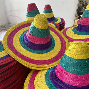 ผลิตหมวกทรงโซมเบรโรจากหญ้าธรรมชาติ ลายทาง ปักโลโก้ด้วยมือ สำหรับงานปาร์ตี้ งานแต่งงาน ใช้ในชีวิตประจำวัน ฤดูร้อน กีฬา ปั่นจักรยาน เล่นสกี - Product Image 1
