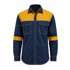 Heavy Duty Flame Resistant Cotton Wholesale FR Workout Wear <b>Welding</b> <b>Shirts</b> Long Sleeves Waterproof Acidproof Plus Size - Product Image 2