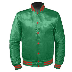 Fashion Forward American Varsity Satin Bomber Jacket Alpha Sorority Fraternity Greek College Apparel Snap <b>Button</b> Embroidered - Product Image 1