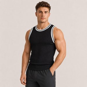 เสื้อกล้ามวิ่งออกกำลังกายสำหรับผู้ชาย แห้งเร็ว 100% ผ้าฝ้าย เป็นมิตรกับสิ่งแวดล้อม ทรงสปอร์ต ไร้ตะเข็บ ระบายอากาศได้ดี แบบสั่งทำพิเศษ - Product Image 4