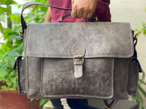 Sac à bandoulière en cuir véritable pour bureau et ordinateur portable - Product Image 2