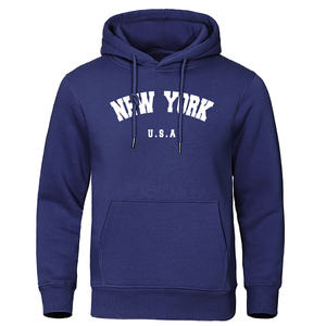 NEW YORK Letter U.S.A <b>City</b> Print Hoody <b>Men</b> Fashion Casual Long Sleeves Hooded Loose Oversize Pullover <b>Hoodie</b> Street Sweatshirt - - Product Image 5