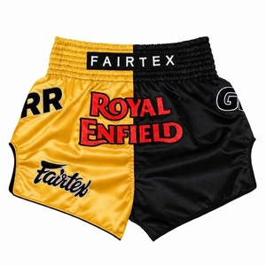 กางเกงมวยไทย Fairtex คุณภาพพรีเมียม Royal Enfield สีม่วงดำ พิมพ์ลายซิลค์สกรีน สำหรับชกมวย ผู้ชาย ผู้ใหญ่ ใส่ได้ทั้งชายและหญิง - Product Image 6