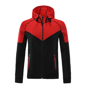 Sweat à capuche zippé intégral pour homme, personnalisable, tendance, coupe en V, en polyester épais à empiècements en V multicolores, faible MOQ - Product Image 1
