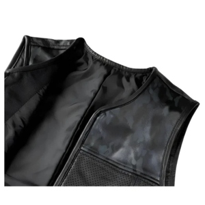 Custom <b>Camo</b> Leather Vest <b>Jackets</b> Motorcycle Genuine Cowhide Biker Made Paksitan Winter <b>Waterproof</b> Smart Casual Unisex Stylish - Product Image 3