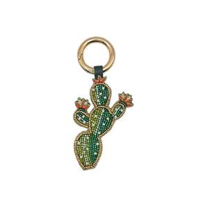 Beaded Dancing Cactus <b>Bag</b> <b>Charm</b> Key Chain - Product Image 1