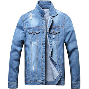 Autumn Fashion <b>Denim</b> <b>Jacket</b> Plain <b>Mens</b> <b>Denim</b> <b>Jacket</b> <b>Denim</b> Shell Regular Clothing - Product Image 1
