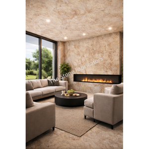 Flora Pink Limestone Modern Flexible Stone Veneer <b>Sheet</b> Smooth Polished Surface for Hotel Use TSF India - Product Image 4