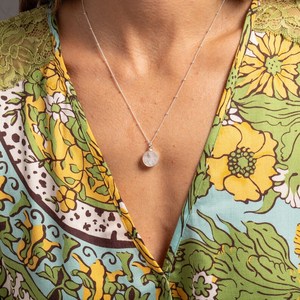 Conjunto de Collar y Pendientes de Plata de Ley 925 con Piedra Lunar, Colgante Circular, Joyería Colgante, Exportación a Granel, India - Product Image 6