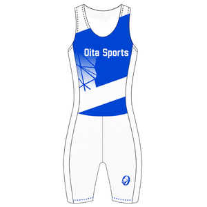 Royal Blue and White Rowing Champ Suit <b>Mens</b> Sleeveless Competition Uniform Performance Racing Singlet Custom Wholesale Team - Product Image 2
