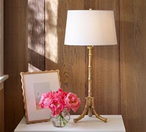 Botanical Grace Metal Table <b>Lamp</b> with Antique Gold Iron <b>Leaf</b> Base Premium Fabric <b>Shade</b> Warm Ambient Lighting for Elegant Homes - Product Image 5