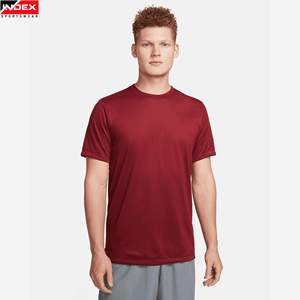 INDEX Men's Red Short Sleeve T-Shirt O-Neck Regular Fit Quick Dry Sporty Knitted Polyester Solid Color - Product Image 5