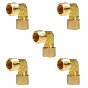 Codo Macho de Compresión de Latón Forjado de Baja Presión Flexible para Tuberías OEM (AOL-112) SAE # 060202 - Product Image 1