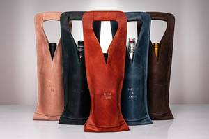 Authentic Vintage Genuine Leather Wine Holder Premium Single Wine Bottle Carrier Case Classic <b>Gift</b> Storage LEB-0099C - Product Image 3