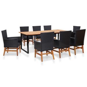 Conjunto de Jardín Blanco Crema Natural Negro - Mesa y Silla - Product Image 1