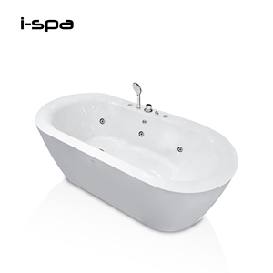 Baignoire ovale autoportante en acrylique DESIRE 1,7 m, baignoire moderne avec jets de massage et douchette pour salle de bain, hôtel, villa - Product Image 4
