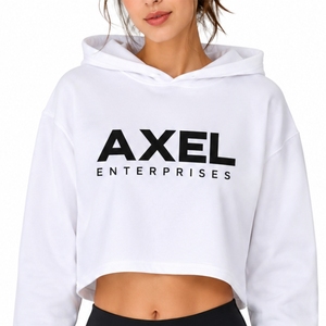 <b>Women</b>’s <b>White</b> Cropped <b>Hoodie</b> Long Sleeve Casual Pullover Relaxed Fit Everyday wear Comfort Style Crop <b>Hoodie</b> <b>For</b> <b>Women</b> - Product Image 6