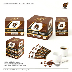 กาแฟดำสำเร็จรูป 2 in 1 รสหวานน้อย แบบซอง สำหรับใช้ที่บ้านและที่ทำงาน - Product Image 3
