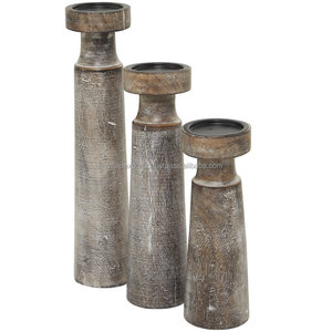 Candelabros de madera hechos a mano de fabricantes indios, diseños modernos rústicos, cuencos en forma de corazón Vintage para decoración del hogar, bodas - Product Image 2