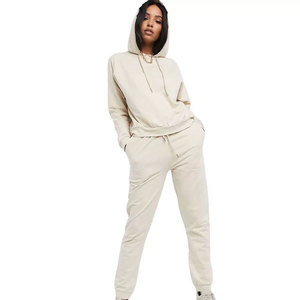 <b>Women</b> Heavyweight Cotton Tracksuit Custom 500 GSM Hoodie Jogger Set Streetwear Wholesale Premium <b>Sweat</b> <b>Suit</b> OEM Clothing - Product Image 2